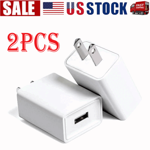 2 Pack Universal 5V 1A US Plug USB AC Wall Charger Power Adapter For Smart Phone