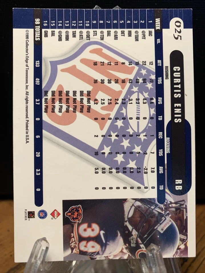 1999 Collector's Edge Supreme Football Card #25 Curtis Enis - Image 2 of 2