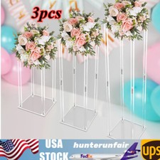 Clear Acrylic Flower Stand Tabletop Flower Plinth Column Vase Wedding Decoration