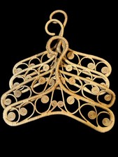 Vintage Wicker Rattan Coat Clothes Boutique Hangers Lot Of 4 Boho RARE HTF