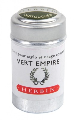 J. Herbin Fountain Pen Ink Cartridge - Vert Empire (Green Empire) - 6 Cartridges