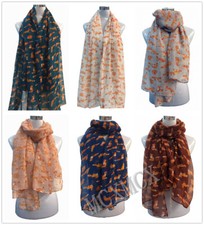 Women Ladies Country Animals Foxes Pattern Print Shawl FashionScarf Warp Stole  