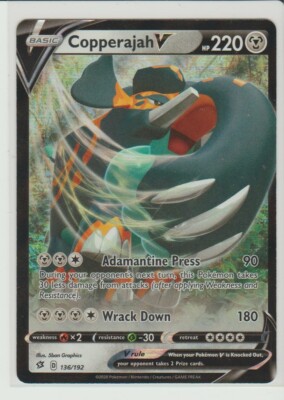 Copperajah V Ultra Rare Holo Pokemon Card Rebel Clash 136/19213