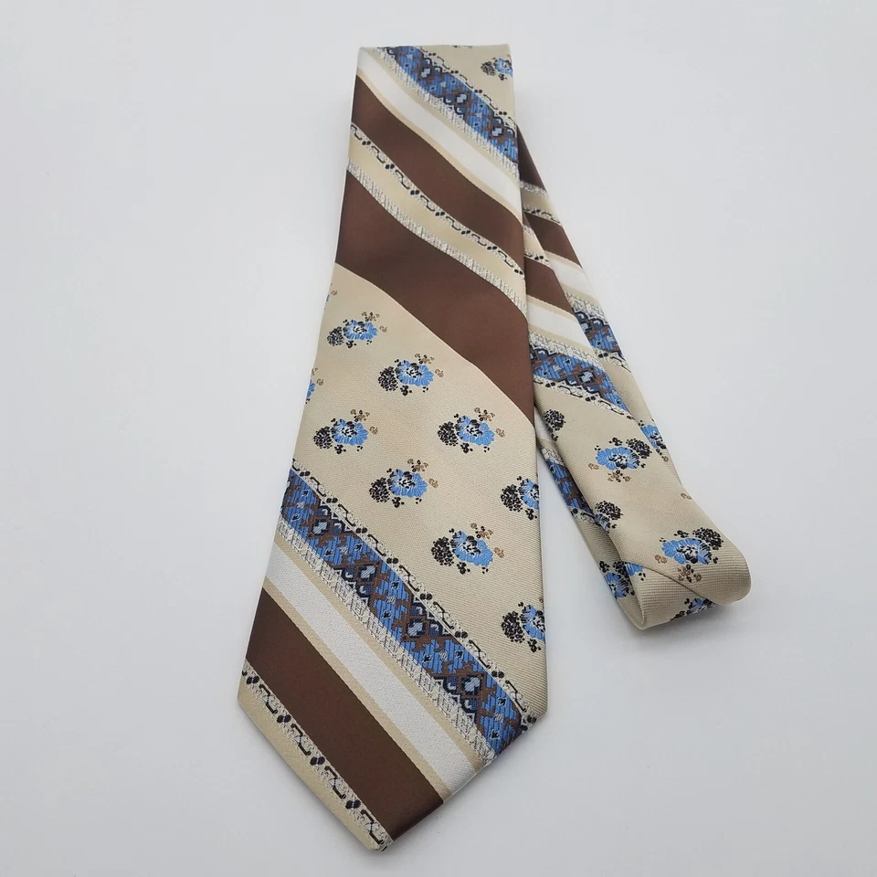 Corbata vintage Kelly 1 para hombre a rayas florales 54" Foto 2 de 4