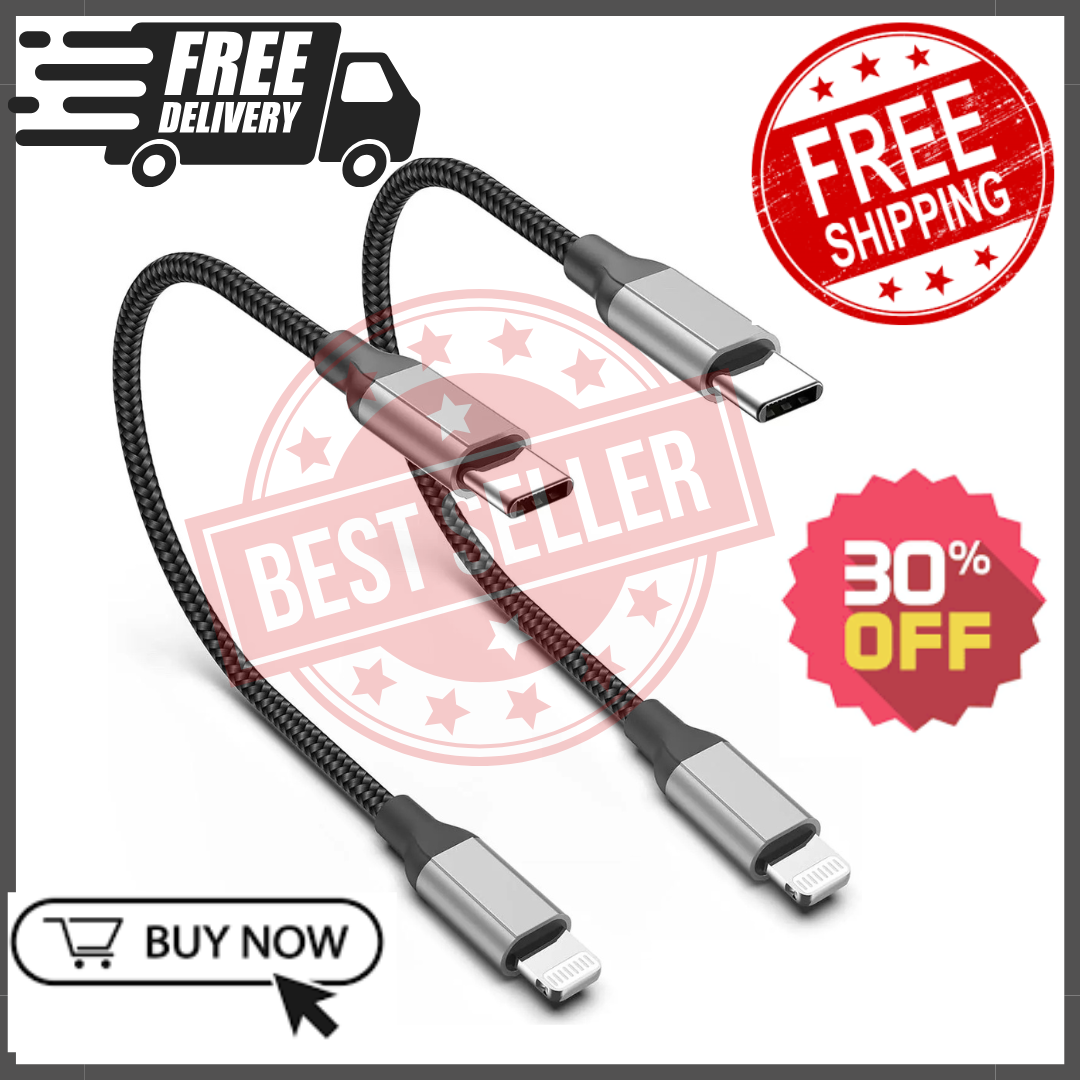 USB C to Lightning Cable 1ft, 2Pack Short iPhone Charger Cord MFi Certified best-image