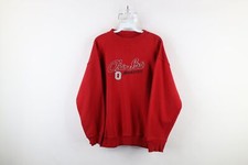 Vtg 90s Mens Medium Distressed Spell Out Script Ohio State University Sweatshirt