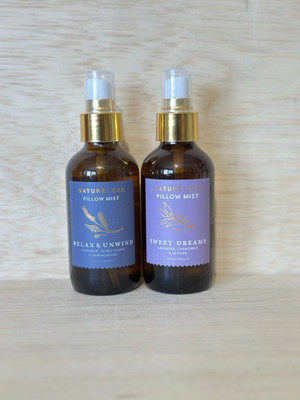 1-NATURE LOVE  Pillow Mist Lavender, Chamomile  & 1- Relax & Unwind