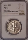 1942 Walking Liberty 50c NGC AU53