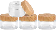 1Oz Glass Jar with Lid,Hoa Kinh 4Pack Clear Cosmetic Containers with Lids