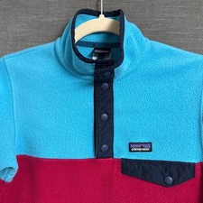 Patagonia Synchilla Snap T Pullover Girls Medium 10 Blue Cranberry Casual