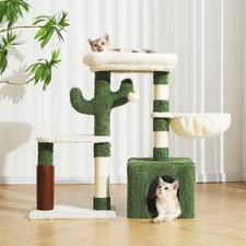 32-Inch Small Cat Tree for Indoor Cats, Cactus Cat Tower with Sisal Scratchin...