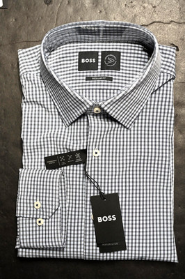 Hugo Boss Men Joe Kent Travel Reg Fit Performance Stretch Dress Shirt 17.5/44