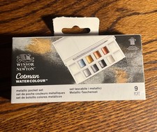Winsor Newton Cotman Watercolour Metallic Pocket Set, 9pc