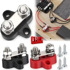 2pcs 1/4" M8 12-48V Bus Bar Terminal Block Power Stud Battery Junction Post USA