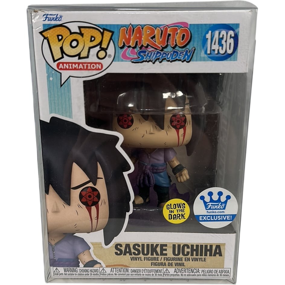 Funko Pop Anime Naruto Shippuden Sasuke Uchiha #1436 Glow in the Dark Figure