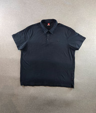 Vintage Quicksilver Polo Shirt Mens 2XL Black Y2K Short Sleeve Surf Skater