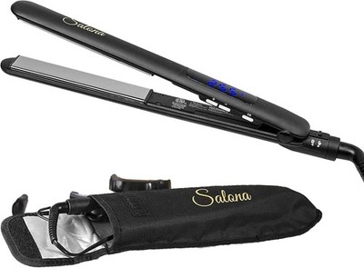 Hair Straightener 1'' Titanium Flat Iron hair straightener and curler -Travel Bag