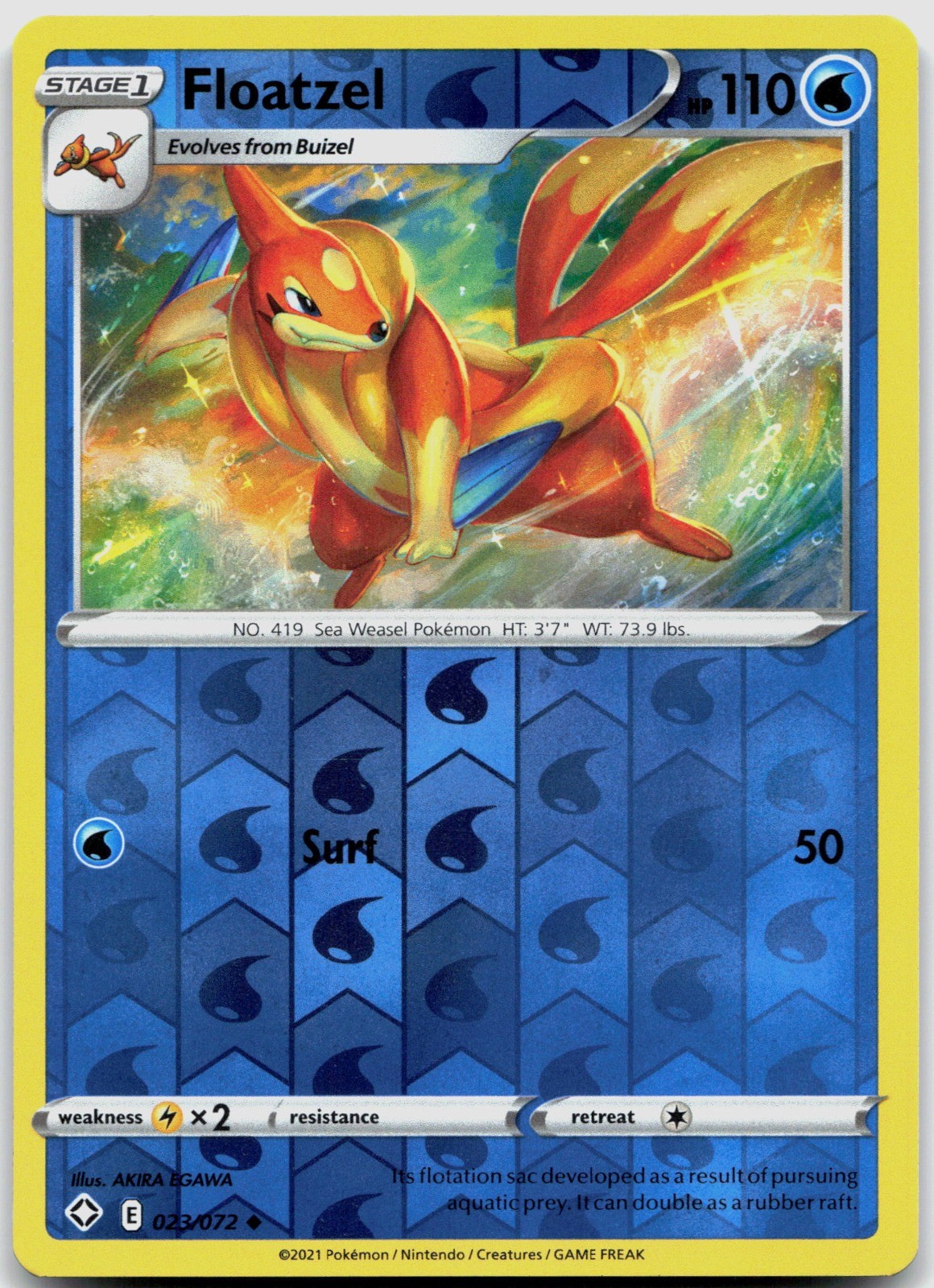 Floatzel 023/072 Shining Fates POKEMON TCG Uncommon