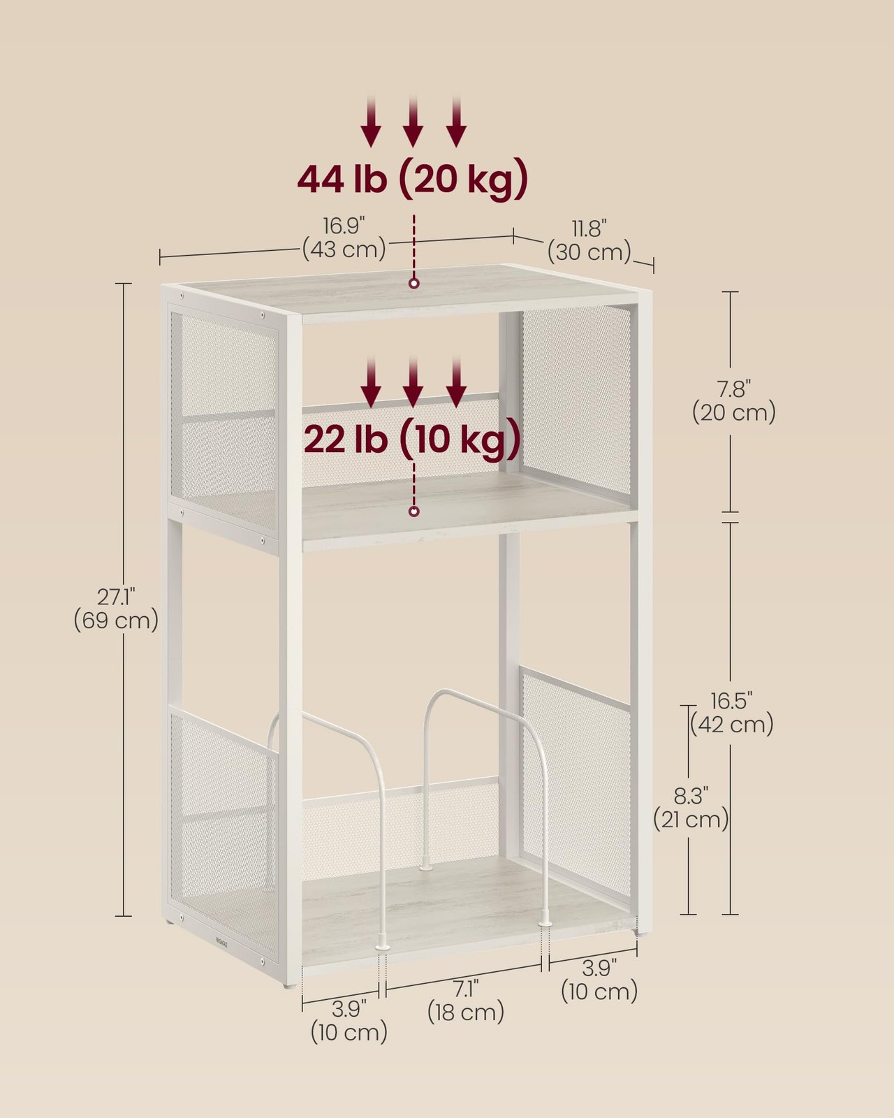 Record Player Stand, 3-Tier Side Table, Vinyl Record Storage up to 100 Albums...