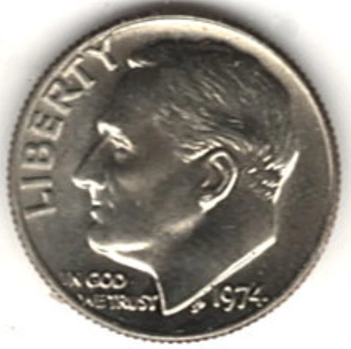 1974 Clad ROOSEVELT DIME in BRILLIANT UNCIRCULATED CONDITION:   stk 74-0