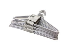 Set of 30 Wire Hangers Galvanized Steel Metal Coat Clothes Hangers with Plast...