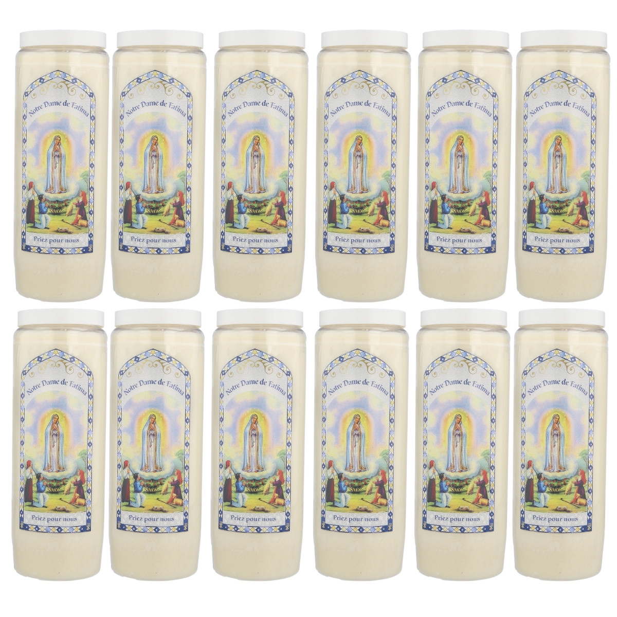 Bougie Neuvaine Notre Dame de Fatima 17,5cm sans Fumée pour Intérieur