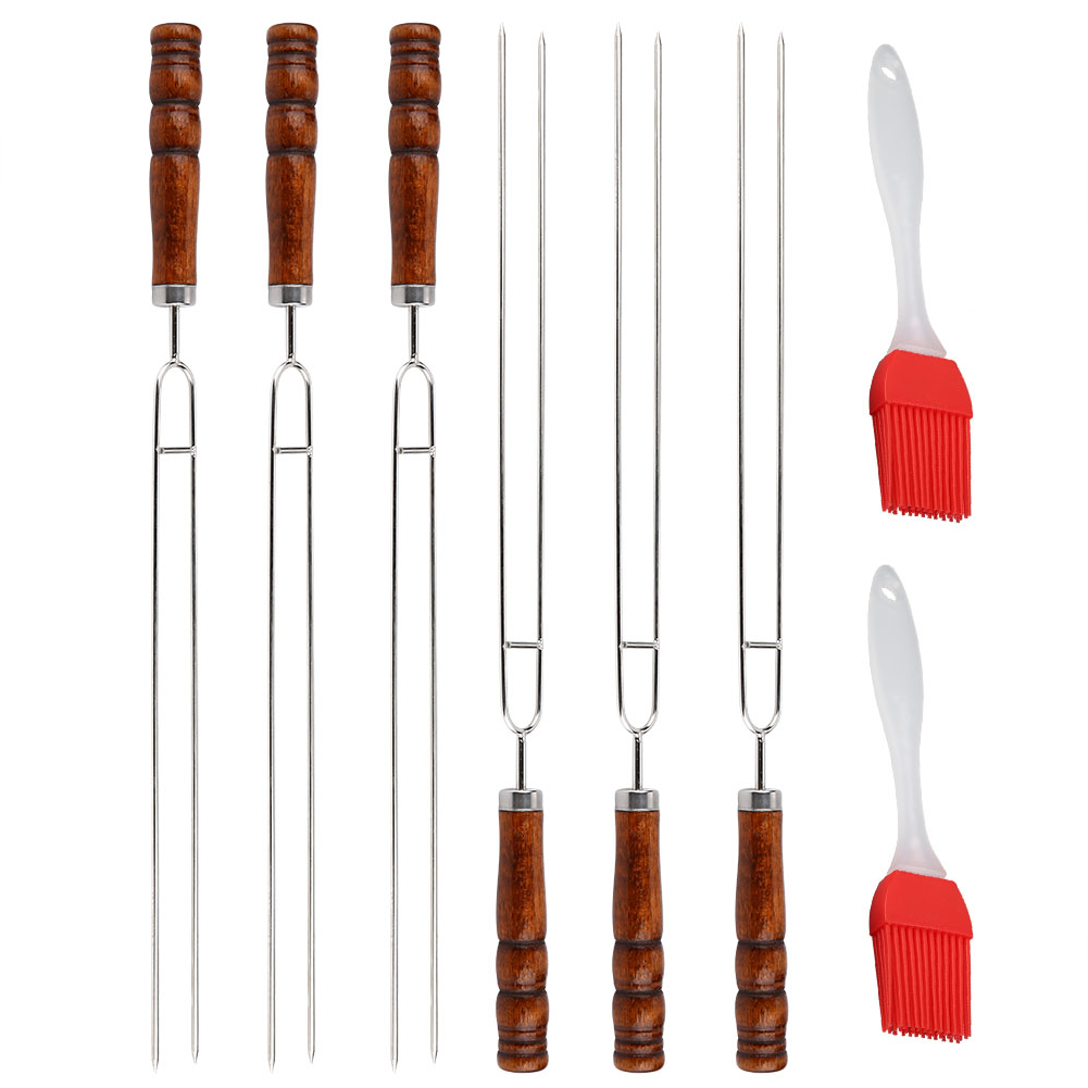 6Pcs BBQ Fork Set Stainless Steel Tools For Grilling
