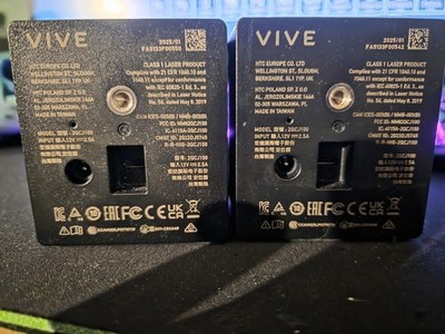 3 HTC Vive 3.0 Tracker and Vivepro Steam Vr 2.0 Base Stations Two