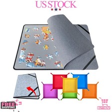 NEW Folding Puzzle Board 1000 Pieces with 6 Sorting Trays Felt Mat Storage