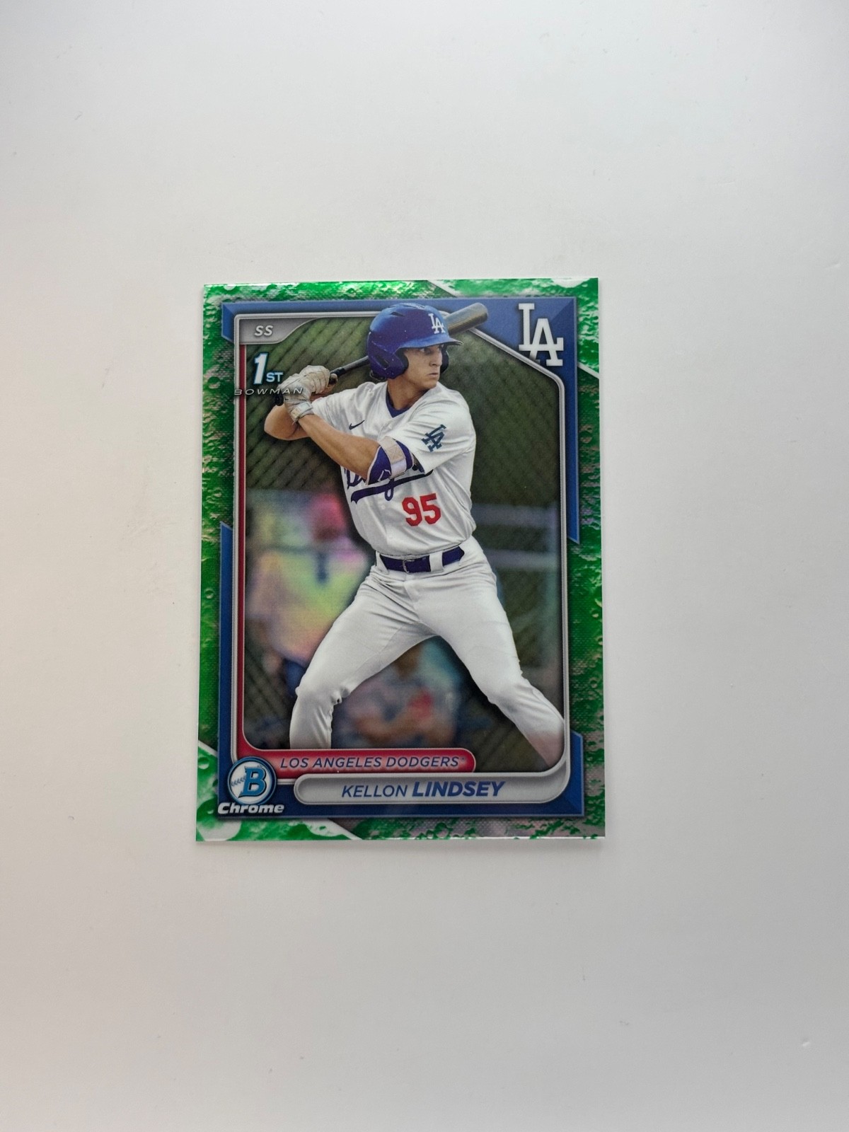 2024 Bowman Draft Kellon Lindsey Chrome Lunar Glow Refractor 1st #BDC-24 Dodgers