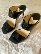 Jimmy Choo Hira 85 Black Patent Leather High Heel Sandals EU 37
