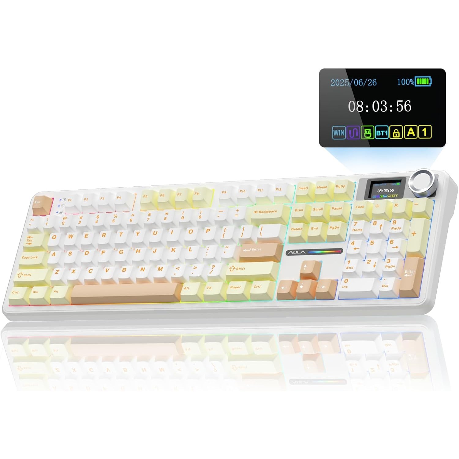 AULA F108 PRO Wireless Mechanical Gaming Keyboard with Scree