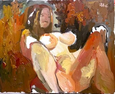 French Realism Cubist Boudoir Figure Woman Oil On Canvas 16x20 Original Signed