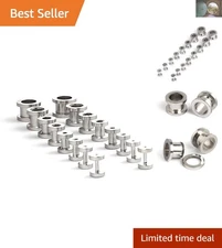 Complete 16-Pair 316L Surgical Steel Ear Gauge Stretching Kit: Sizes Up to 00G