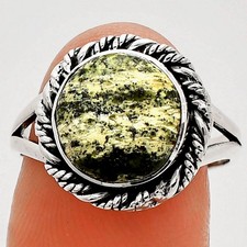 Natural Chrysotile 925 Sterling Silver Ring s.8 Jewelry R-1014
