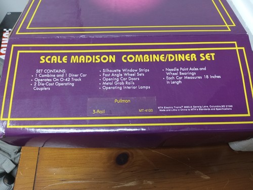M.T.H. Madison Combine/Diner Passenger Set - Pullman - 3 Rail - MT-4120 | Zustand: New