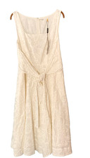 NWT Elie Tahari Fully EMBROIDERED Lined Cotton Fit & Flair Dress Sz 8 White $395