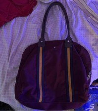 Tommy Hilfiger Maroon Nylon Duffle Bag Travel Tote Gym Weekender