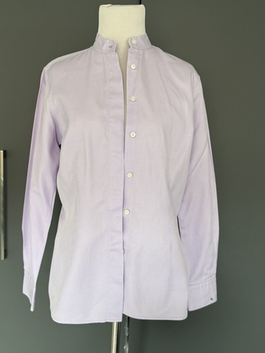 Ascot Chang Thomas Mason collarless tuxedo shirt button-front closure Size S / M