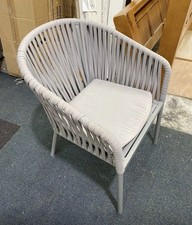 Modern Outdoor Rope Weave Lounge Chair – Grey with Cushion
