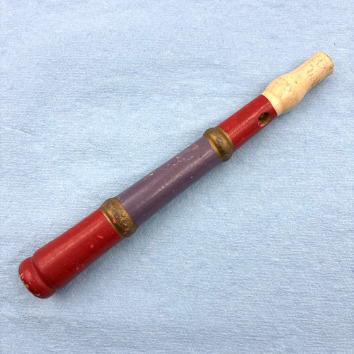 Vintage All Wooden 7" Painted Horn Noisemaker Wood Works a510
