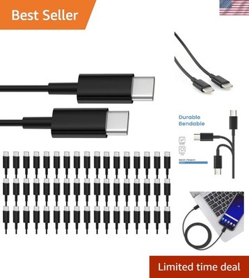 50-Pack USB C to USB C 3ft Fast Charging Cables - Universal Compatibility