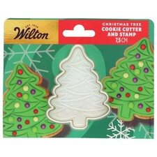 Christmas Tree Cookie Cutter With Stamp 7.5cm
