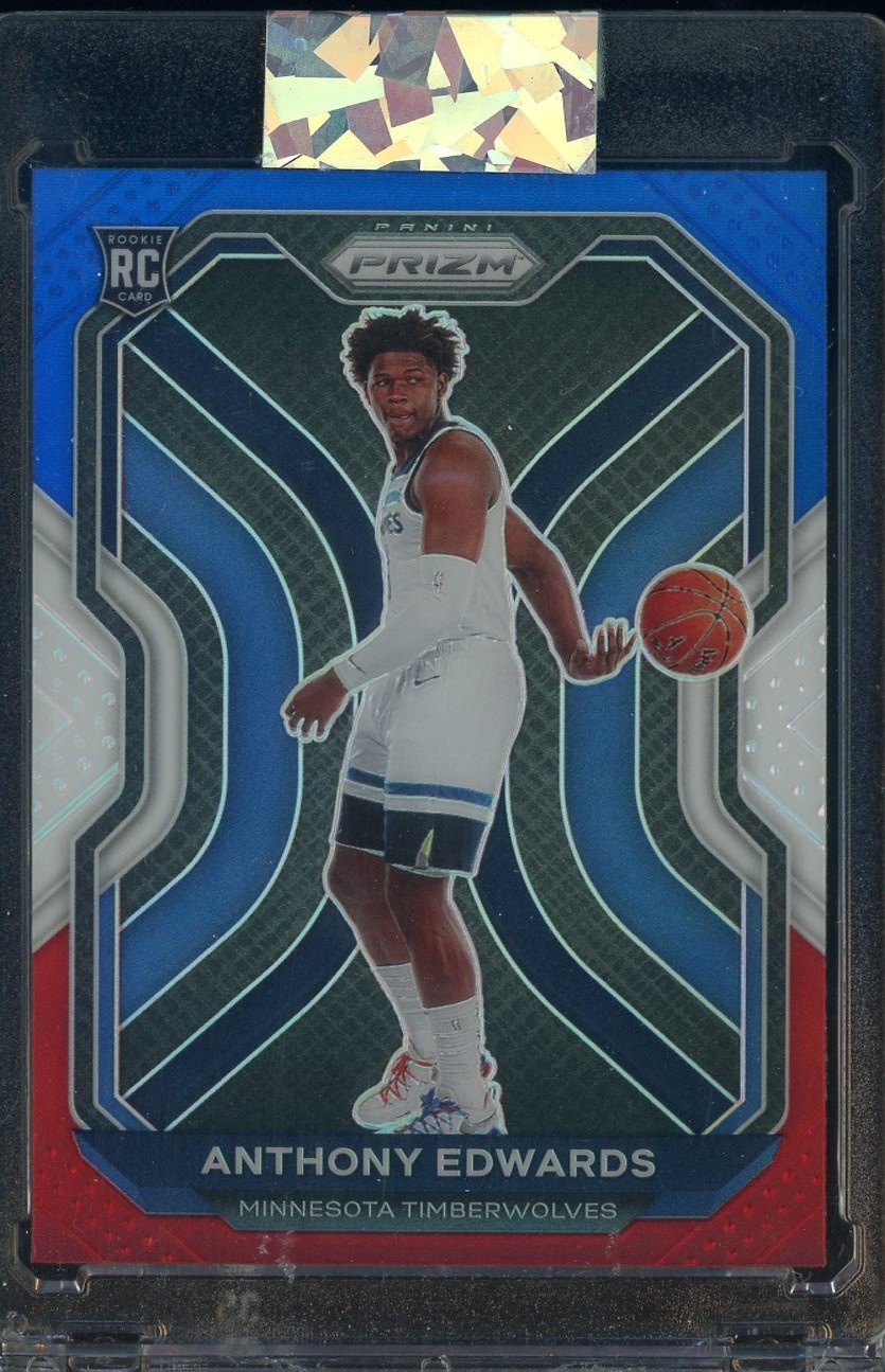 2020-21 Panini Red White Blue Prizm #258 Anthony Edwards Timberwolves RC Rookie