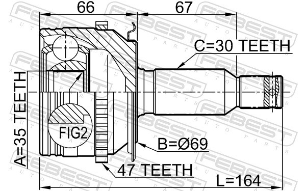 Fits FEBEST 0410-KB4A47 EXTERNAL CRANK JOINT MITSUBISHI PAJERO/L200  ⭐UK Stock⭐