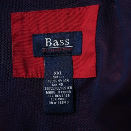 GH Bass Jacket Men Full ZIp Broken Hoodie Windbreaker Red Pockets Nylon 2XL image 3