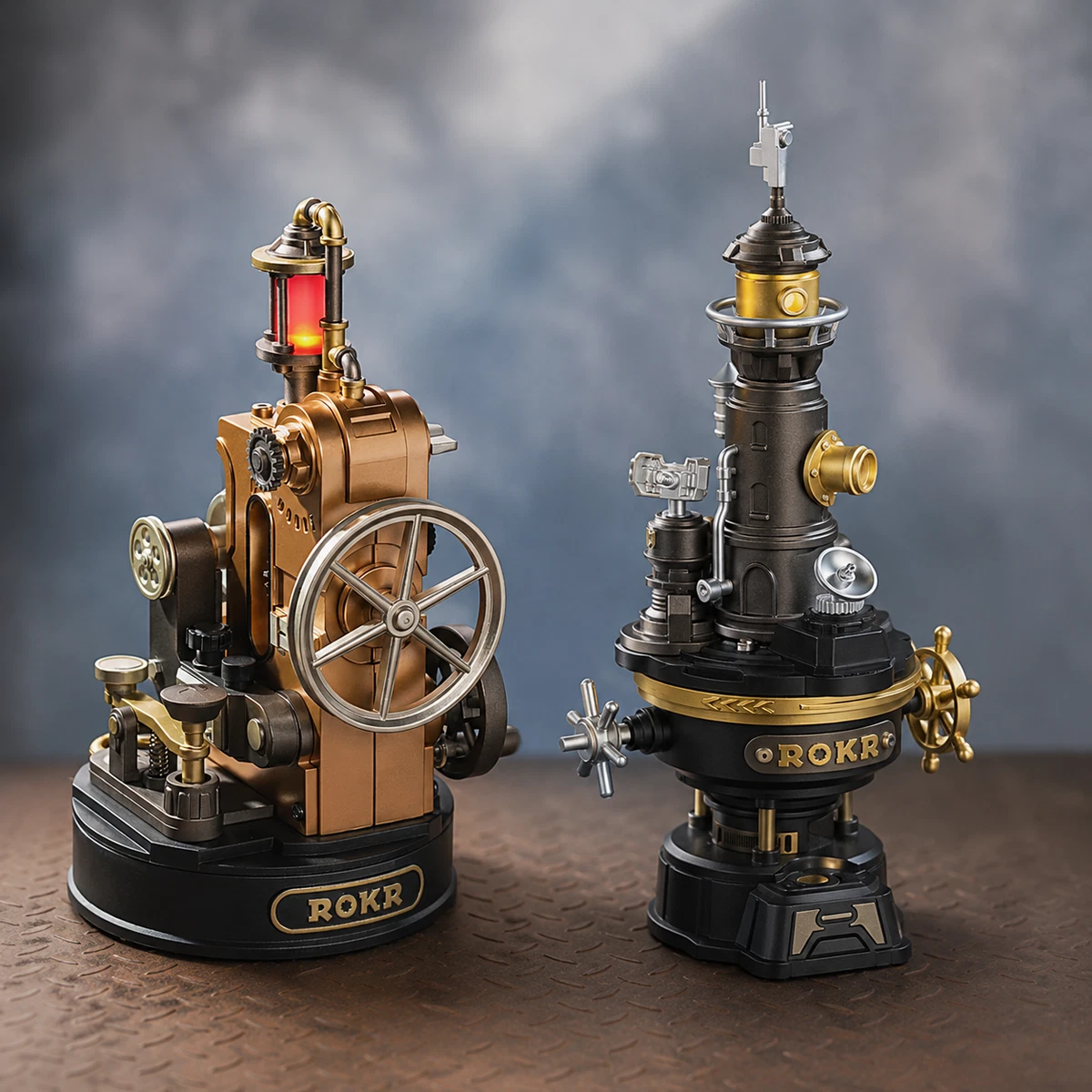 ROKR Puzzle 3D Escarabajo Steampunk | Maqueta De Metal Y ABS Con Alas Móviles Y Luz LED | Regalo Cyberpunk