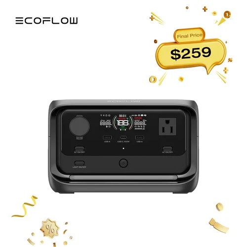 EcoFlow River 3 Plus 286Wh Portable Power Station LiFePO4 Battery 10 MS UPS