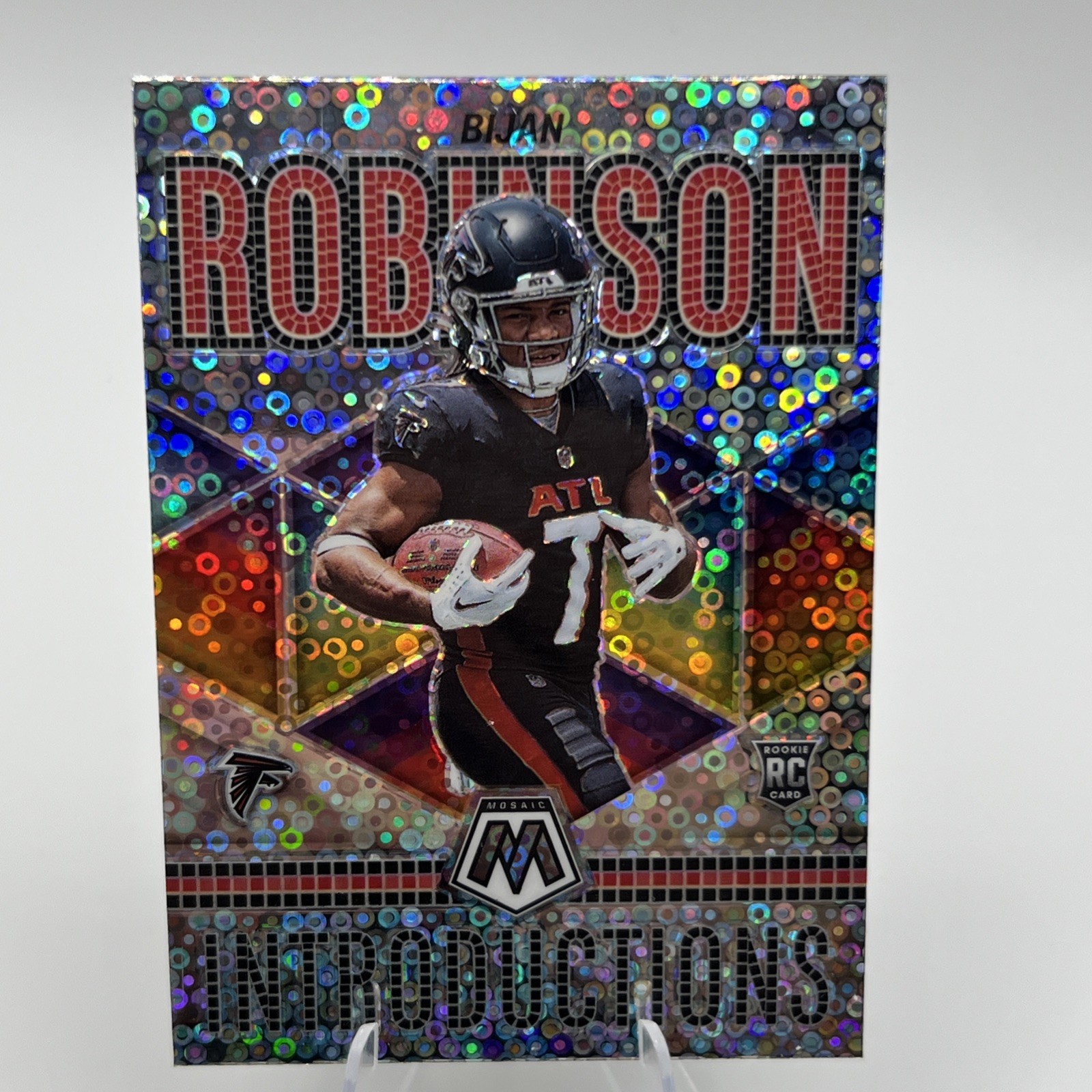 2023 Mosaic Bijan Robinson Rookie Introductions #I-6 Silver No Huddle RC Falcons