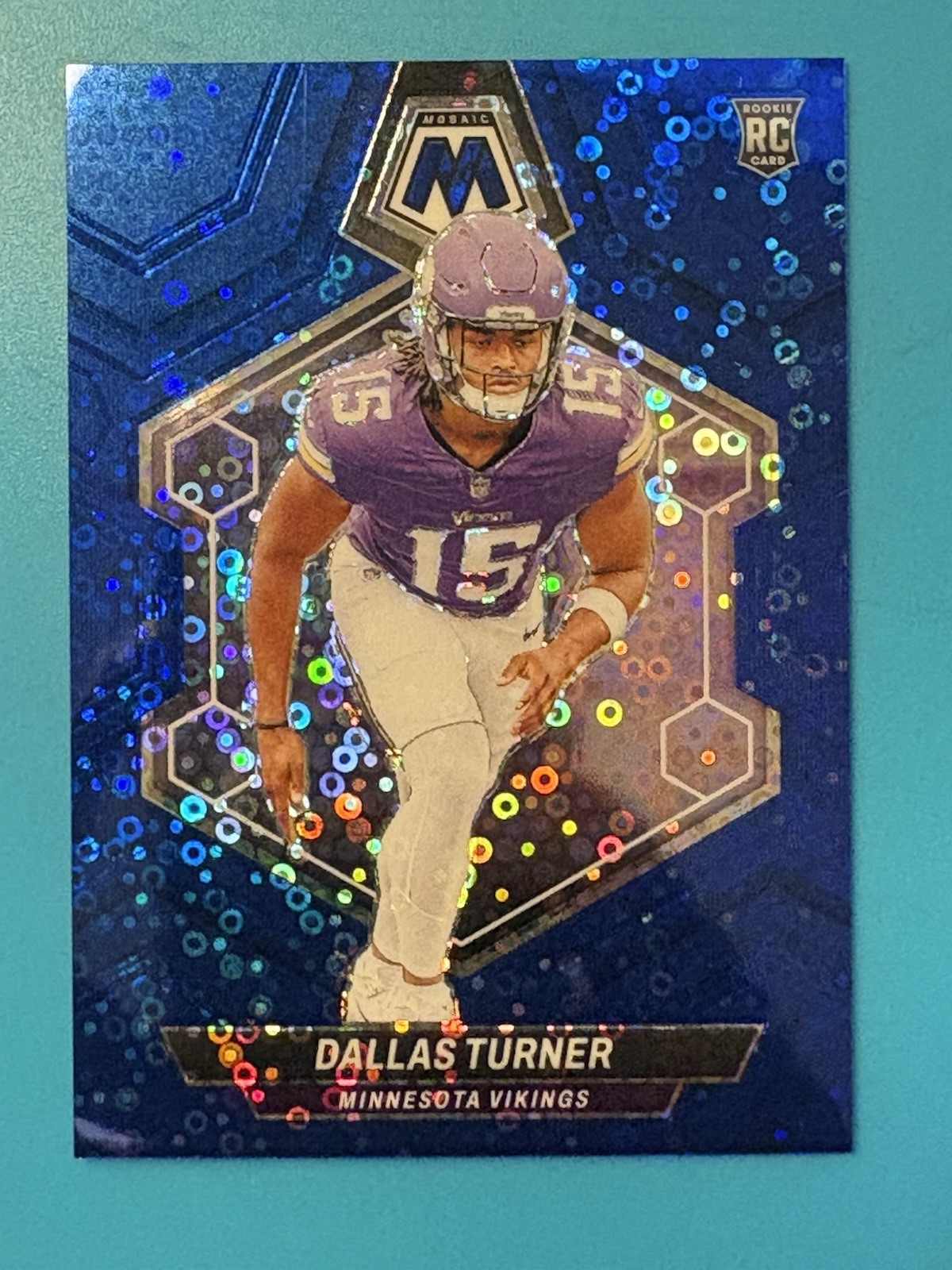 2024 Mosaic Dallas Turner RC Blue No Huddle SP #317 Minnesota Vikings 39/75 🔥🔥